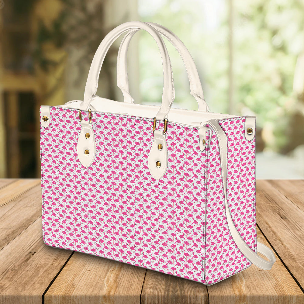 litzzy Personalized Pink Birds Flamingo Purse Leather Bag Handbag For Women leather bag   
