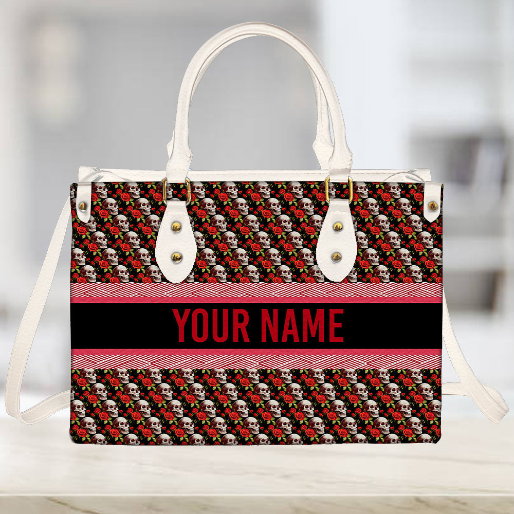 litzzy Personalized Mexican Sugar Skull Purse Leather Bag Handbag For Women leather bag   