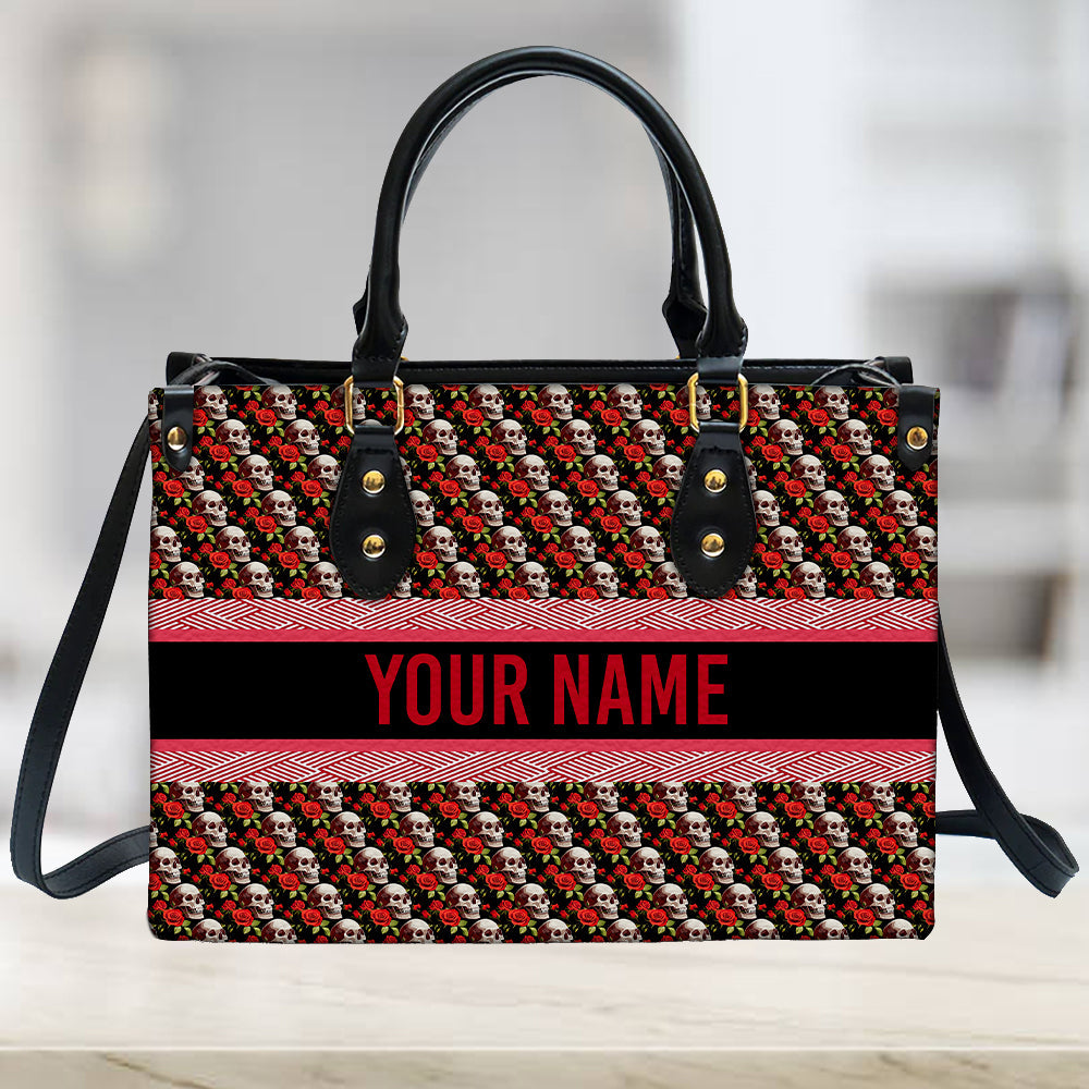 litzzy Personalized Mexican Sugar Skull Purse Leather Bag Handbag For Women leather bag   