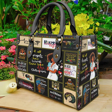 litzzy Nurse Black Nurse Purse Leather Bag Handbag leather bag Black  