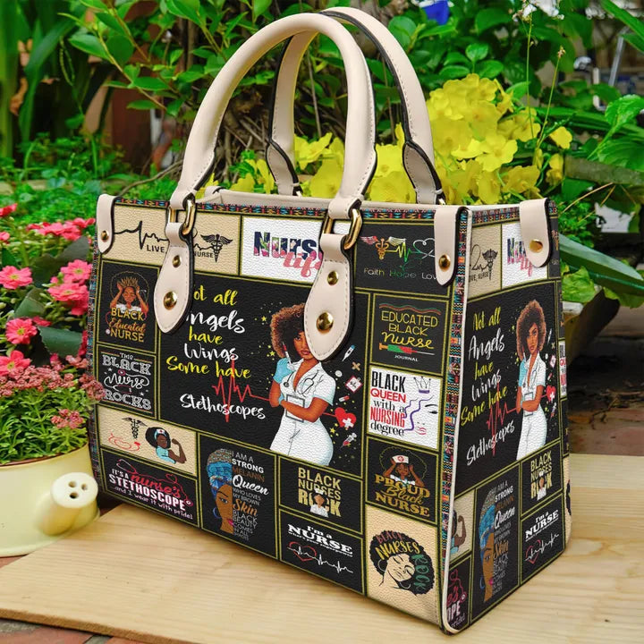 litzzy Nurse Black Nurse Purse Leather Bag Handbag leather bag White  
