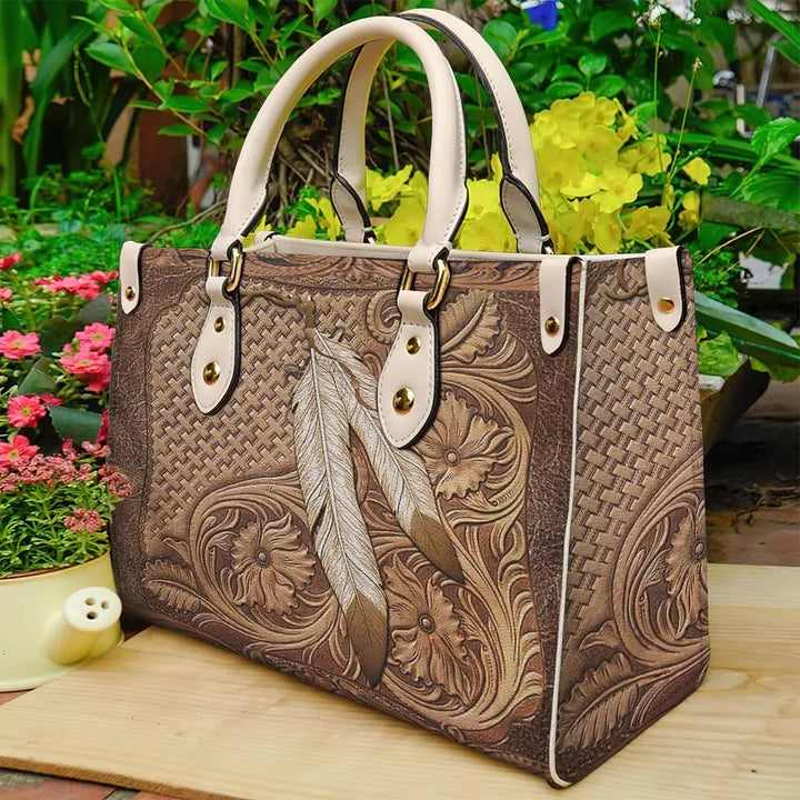 litzzy Native American Leather Bag Handbag leather bag White  