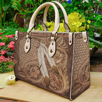 litzzy Native American Leather Bag Handbag leather bag White  