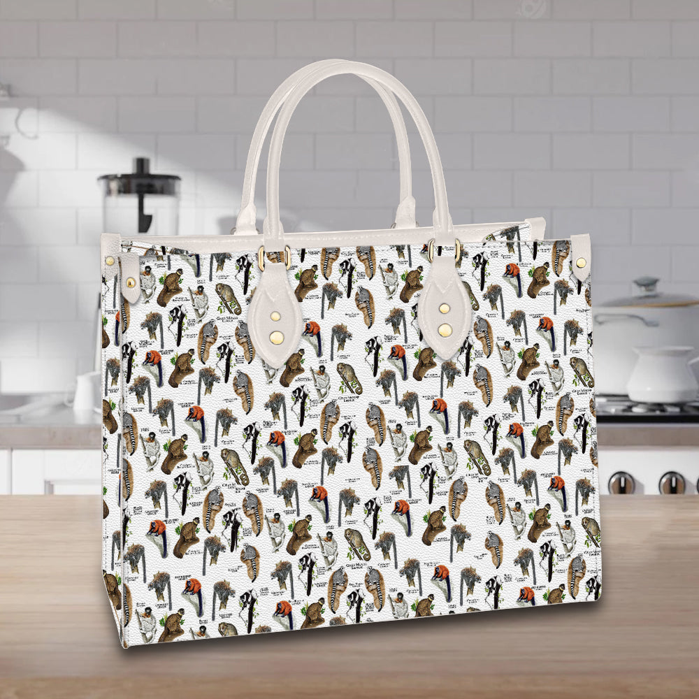 litzzy Personalized Lemur Purse Leather Bag Gray Mouse Handbag For Women leather bag   