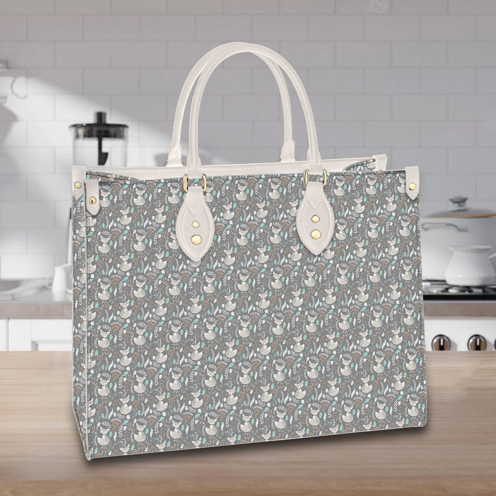 litzzy Personalized Fox Purse Leather Bag Floral Handbag For Women leather bag   