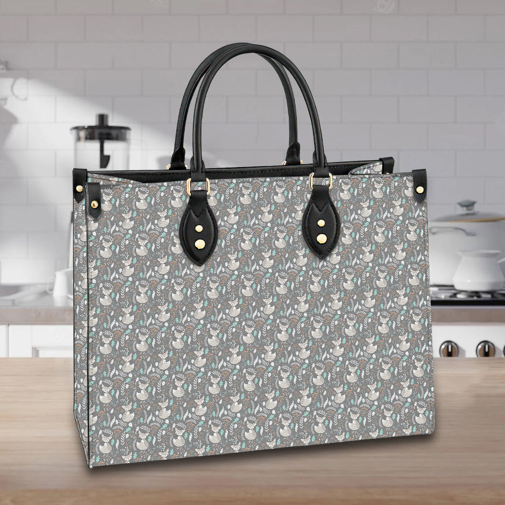 litzzy Personalized Fox Purse Leather Bag Floral Handbag For Women leather bag   