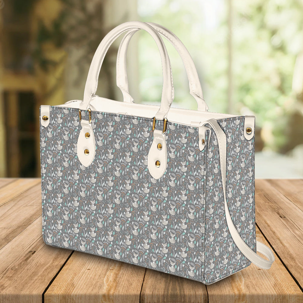 litzzy Personalized Fox Purse Leather Bag Floral Handbag For Women leather bag   
