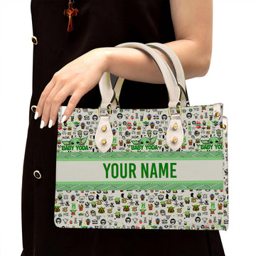 litzzy Personalized Christmas Yoda Purse Leather Bag Handbag For Women leather bag White  