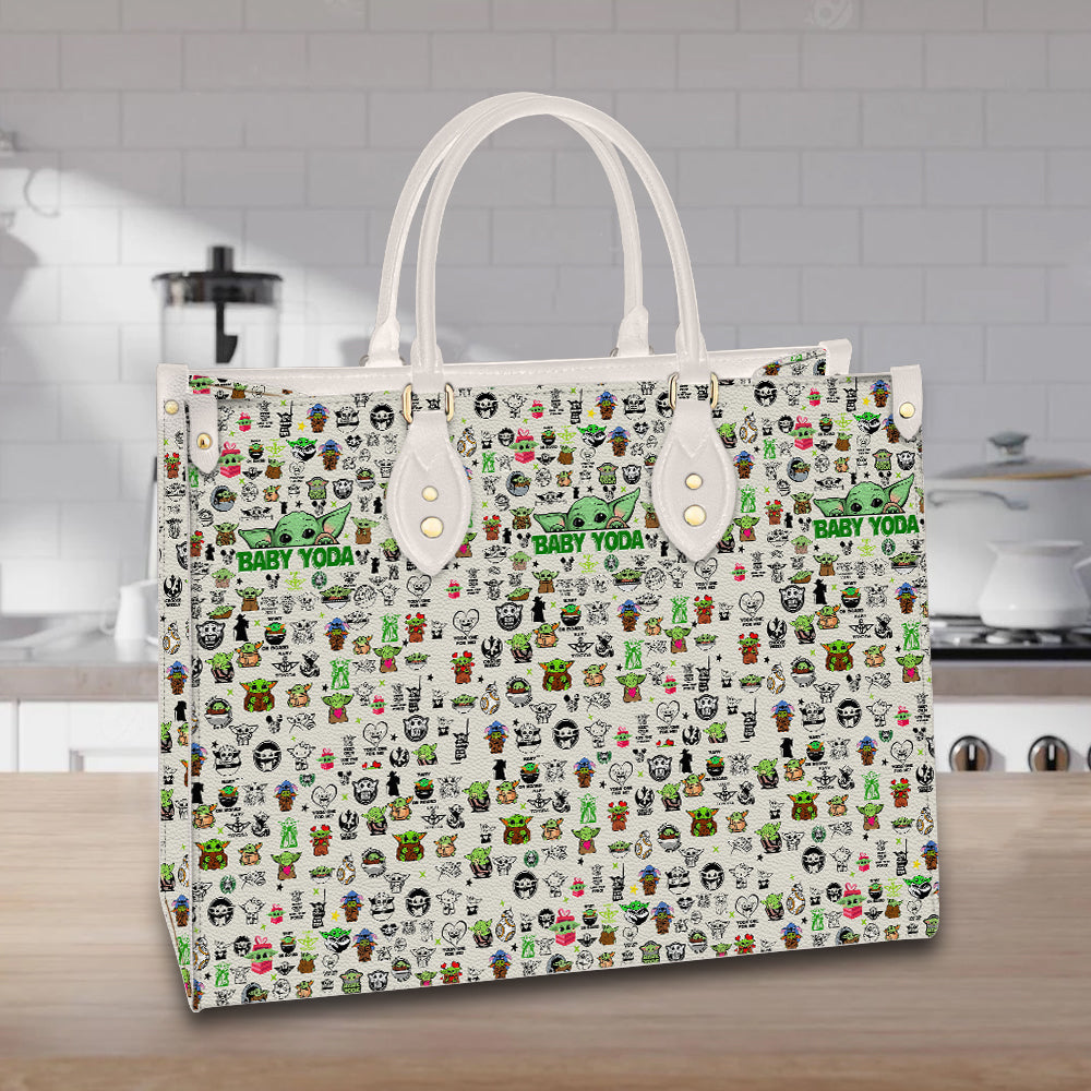 litzzy Personalized Christmas Yoda Purse Leather Bag Handbag For Women leather bag   