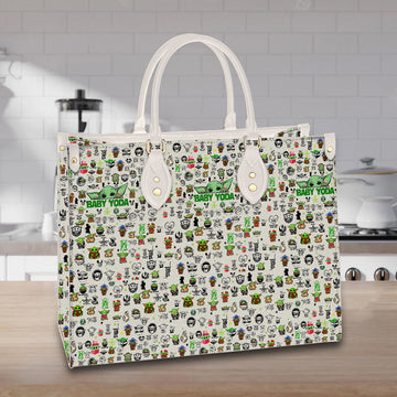 litzzy Personalized Christmas Yoda Purse Leather Bag Handbag For Women leather bag   