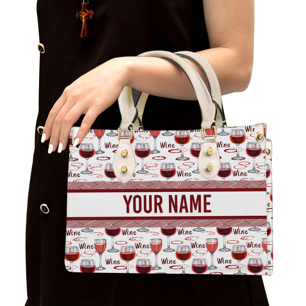 litzzy Personalized Wine Purse Leather Bag Handbag For Women leather bag White  