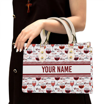 litzzy Personalized Wine Purse Leather Bag Handbag For Women leather bag White  