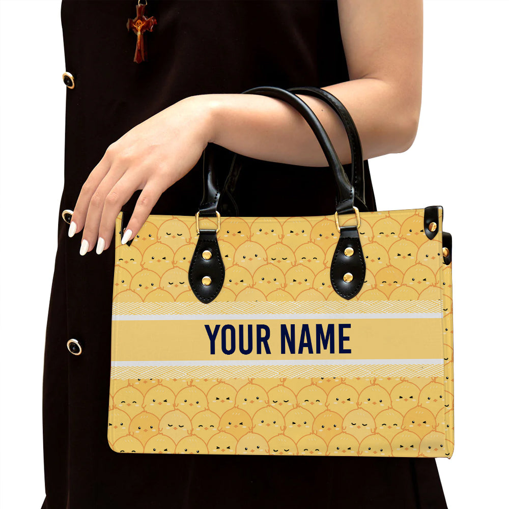 litzzy Personalized Cute Chickens Purse Leather Bag Handbag For Women leather bag Black  