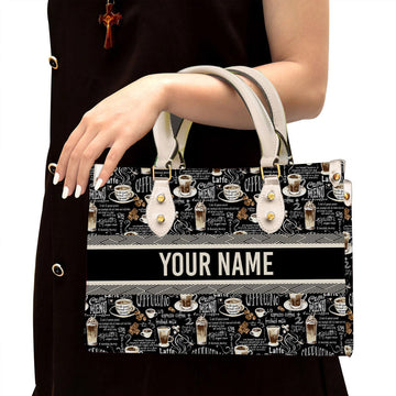 litzzy Personalized Coffee Menu Purse Leather Bag Handbag For Women leather bag White  