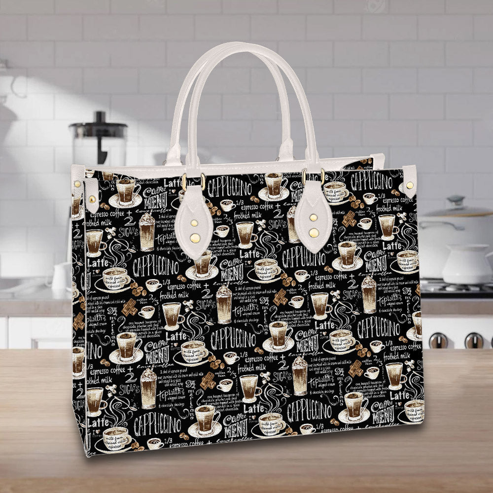 litzzy Personalized Coffee Menu Purse Leather Bag Handbag For Women leather bag   