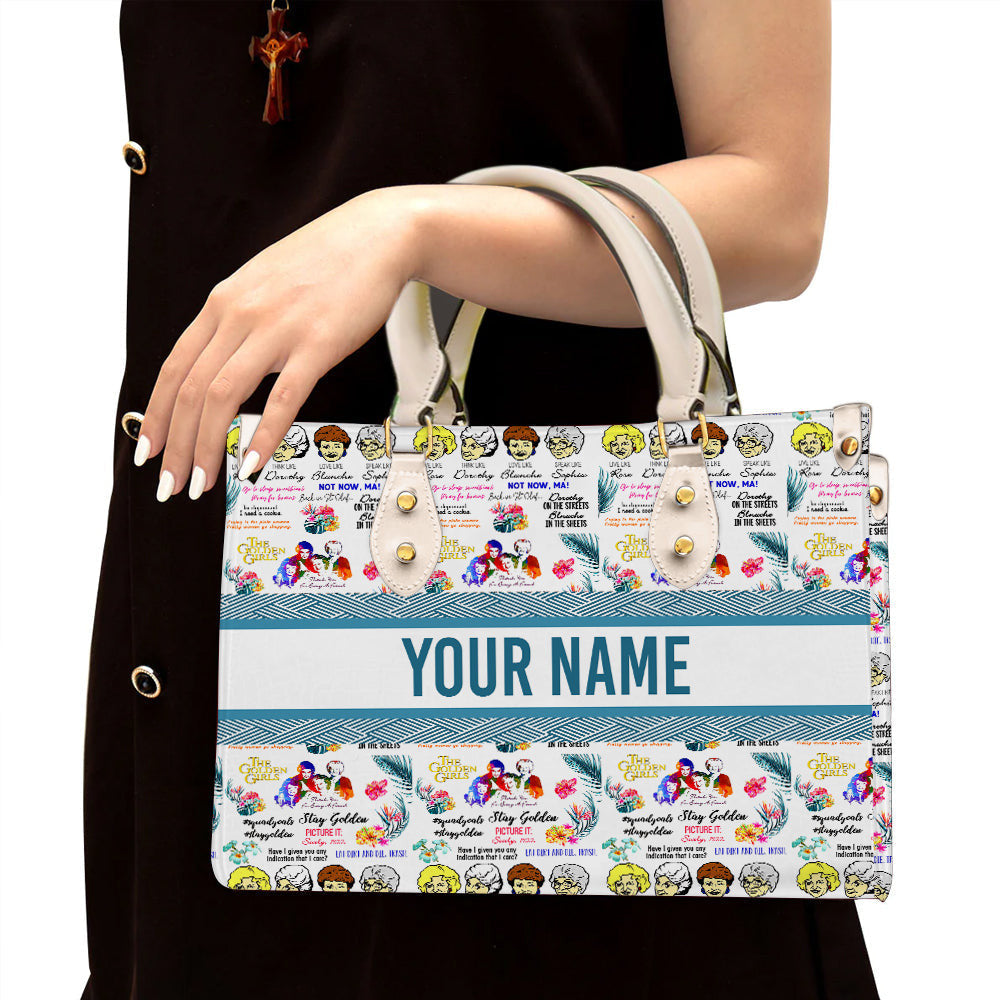 litzzy Personalized The Golden Girls Purse Leather Bag Handbag For Women PANLTO0008 leather bag White  