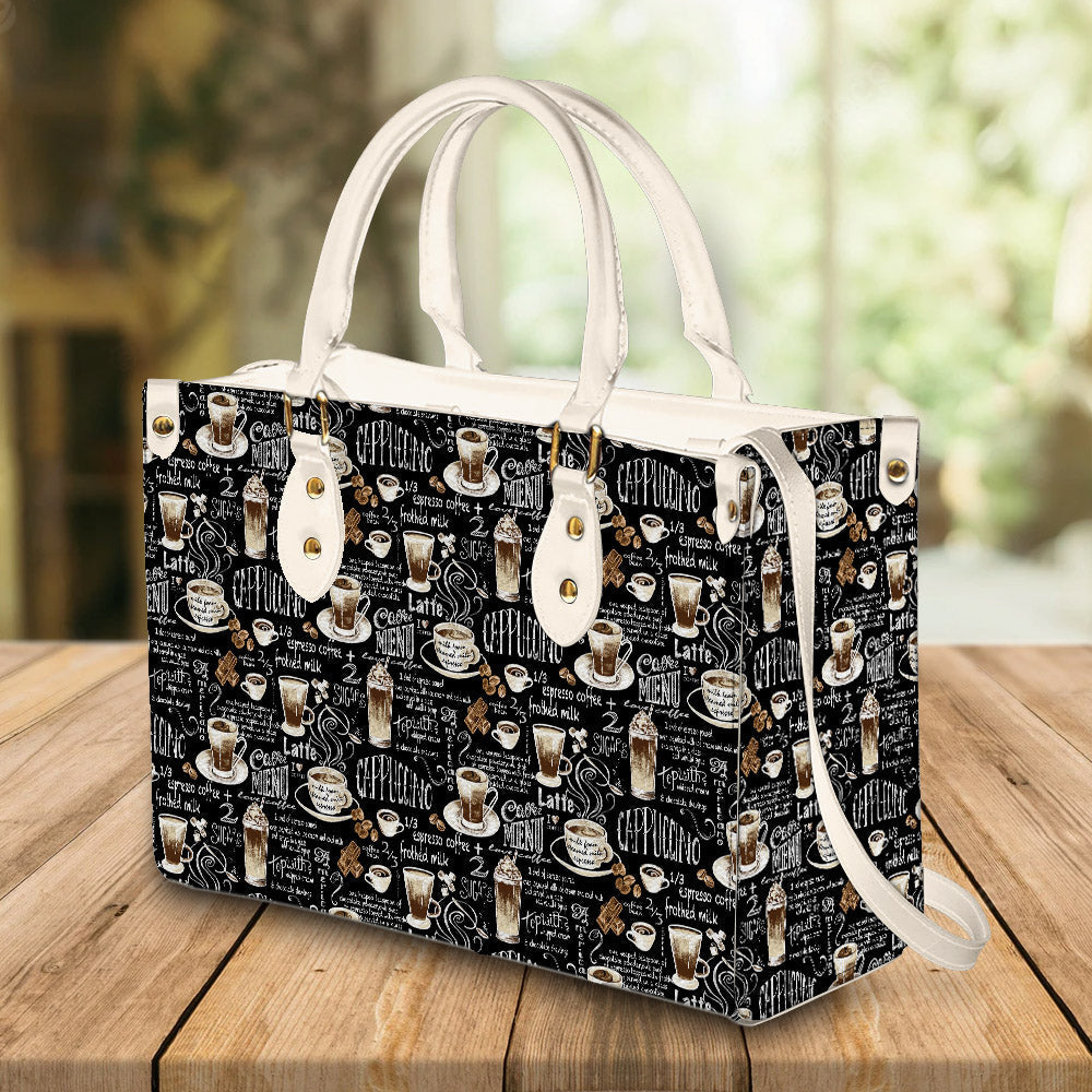 litzzy Personalized Coffee Menu Purse Leather Bag Handbag For Women leather bag   