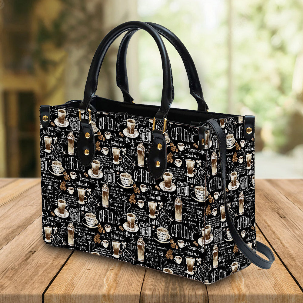 litzzy Personalized Coffee Menu Purse Leather Bag Handbag For Women leather bag   