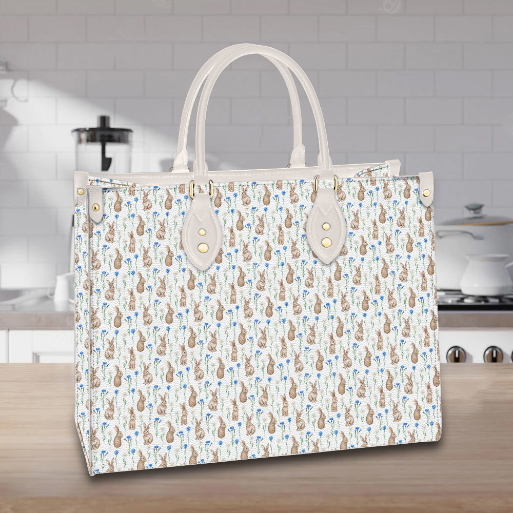 litzzy Personalized Rabbit And Flower Purse Leather Bag Handbag For Women leather bag   