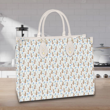 litzzy Personalized Rabbit And Flower Purse Leather Bag Handbag For Women leather bag   
