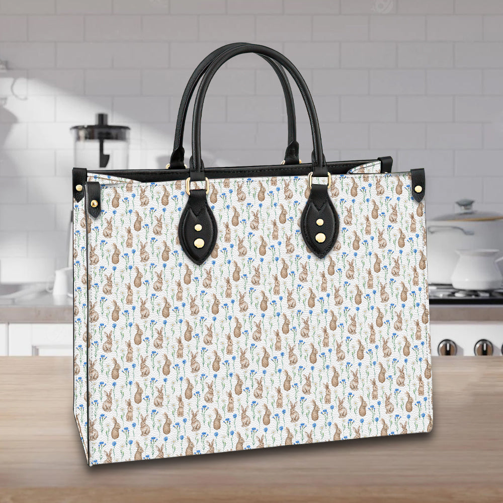 litzzy Personalized Rabbit And Flower Purse Leather Bag Handbag For Women leather bag   