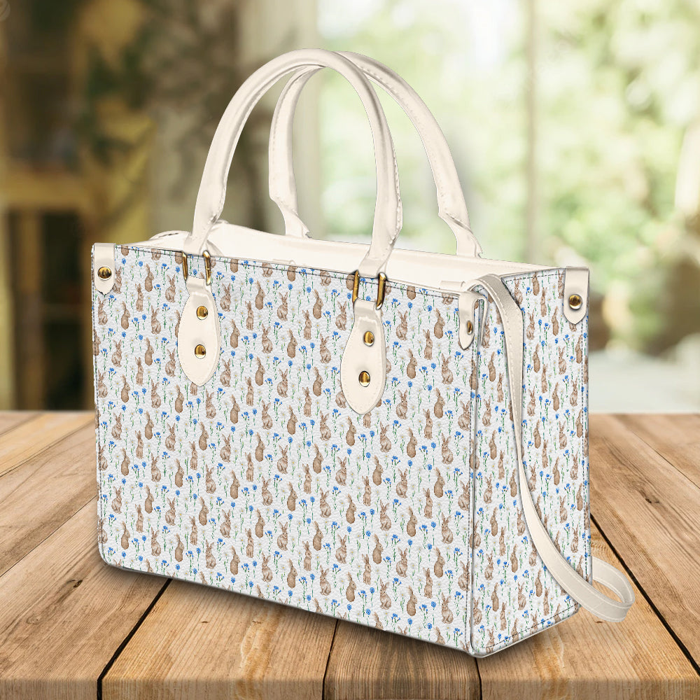 litzzy Personalized Rabbit And Flower Purse Leather Bag Handbag For Women leather bag   