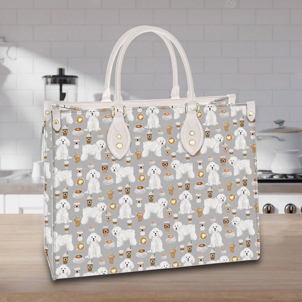 litzzy Personalized Bichon Frise Dog Purse Leather Bag Handbag For Women leather bag   