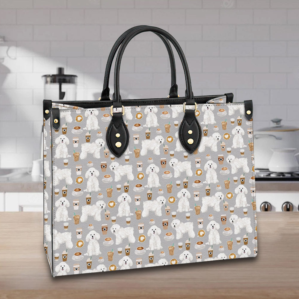 litzzy Personalized Bichon Frise Dog Purse Leather Bag Handbag For Women leather bag   