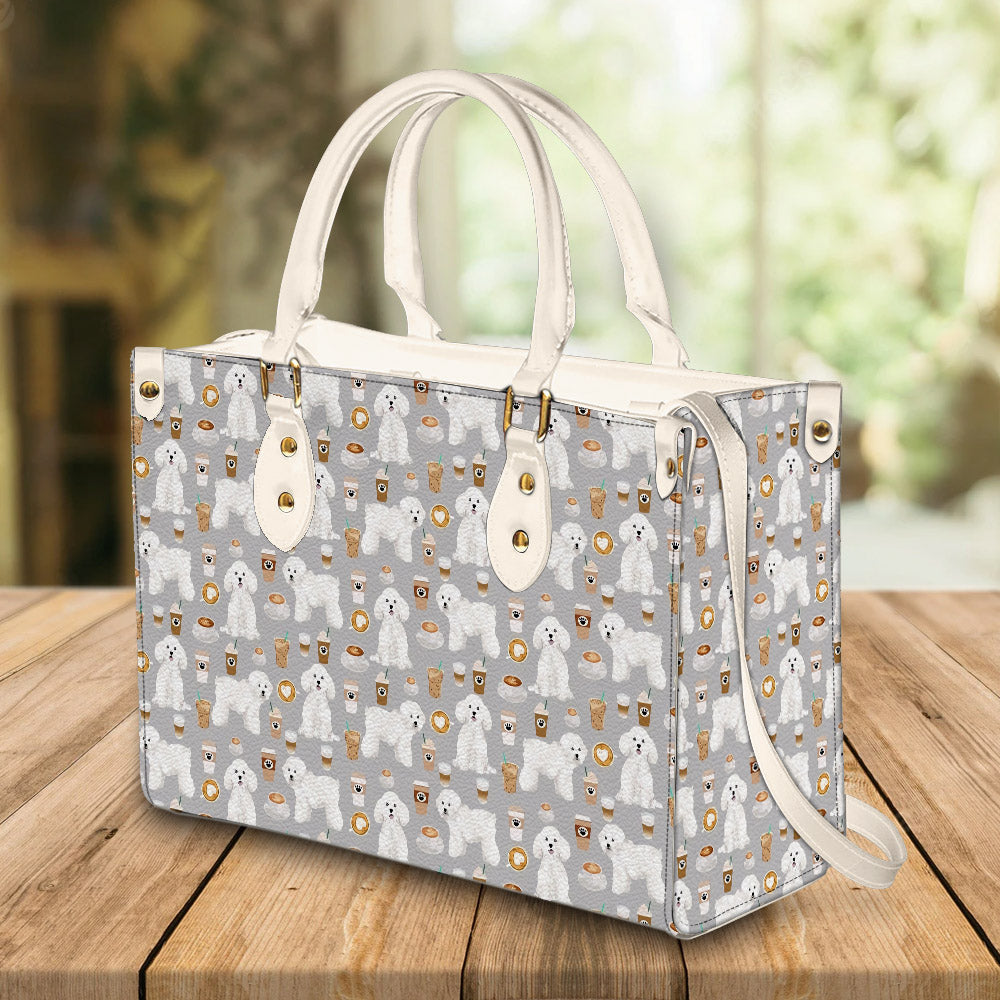 litzzy Personalized Bichon Frise Dog Purse Leather Bag Handbag For Women leather bag   