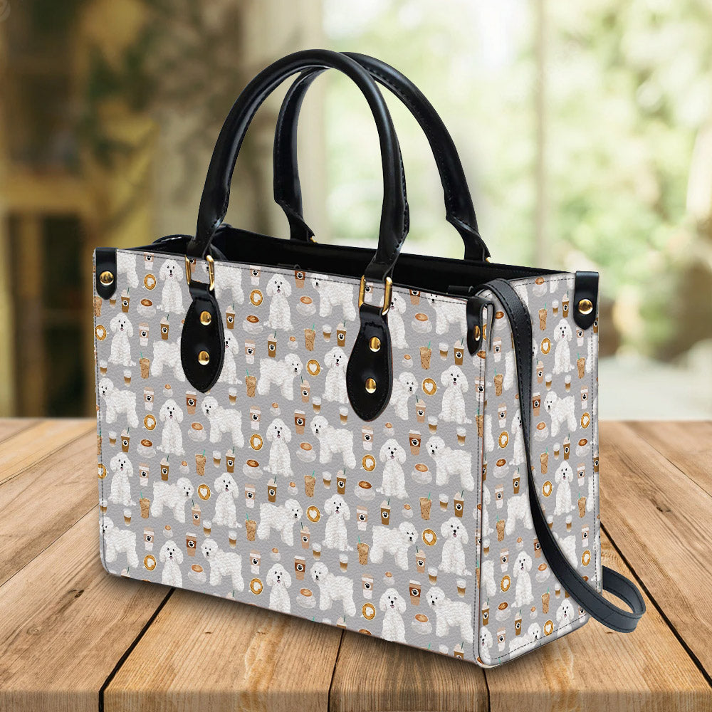 litzzy Personalized Bichon Frise Dog Purse Leather Bag Handbag For Women leather bag   