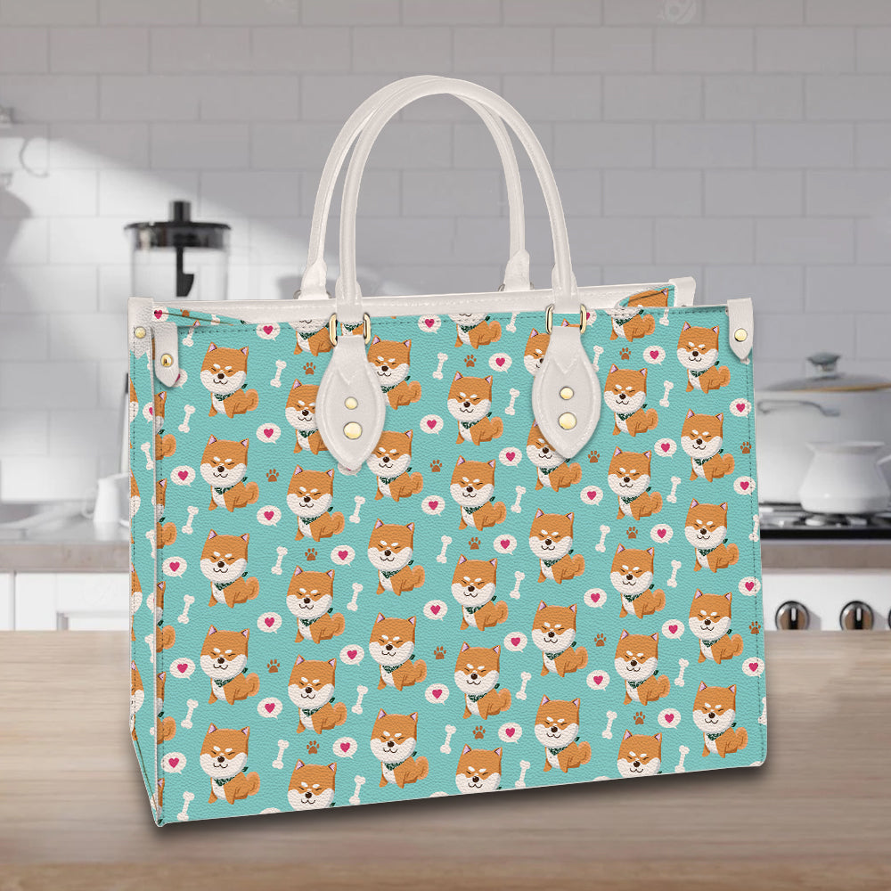 litzzy Personalized Shiba Inu Dog Purse Leather Bag Handbag For Women leather bag   