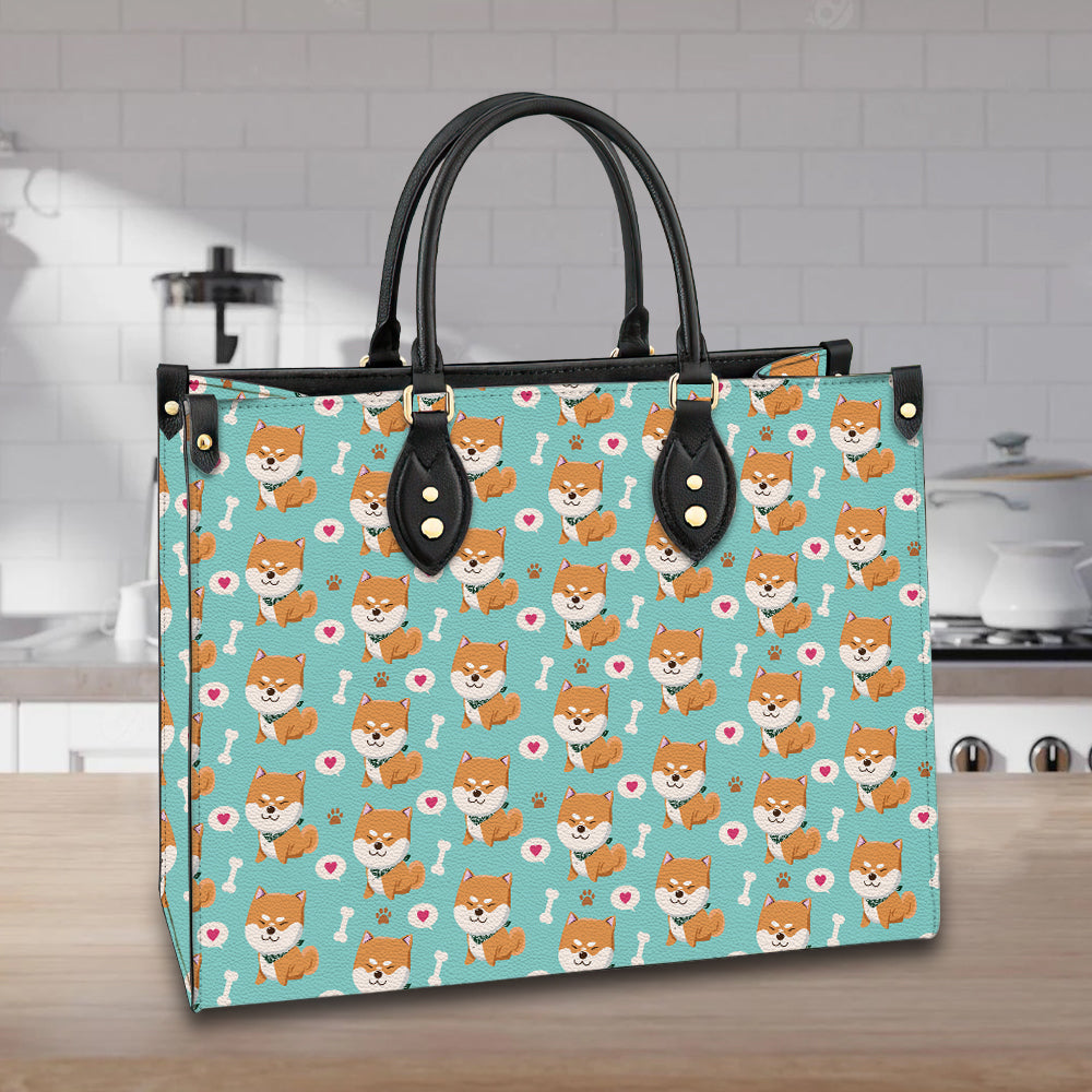 litzzy Personalized Shiba Inu Dog Purse Leather Bag Handbag For Women leather bag   