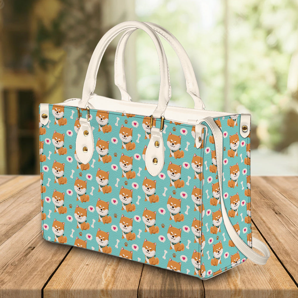 litzzy Personalized Shiba Inu Dog Purse Leather Bag Handbag For Women leather bag   