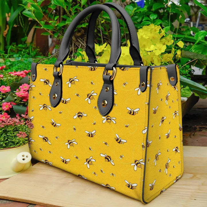 litzzy Bee Leather Bag - Tote Bag - Handbag For Women leather bag Black  