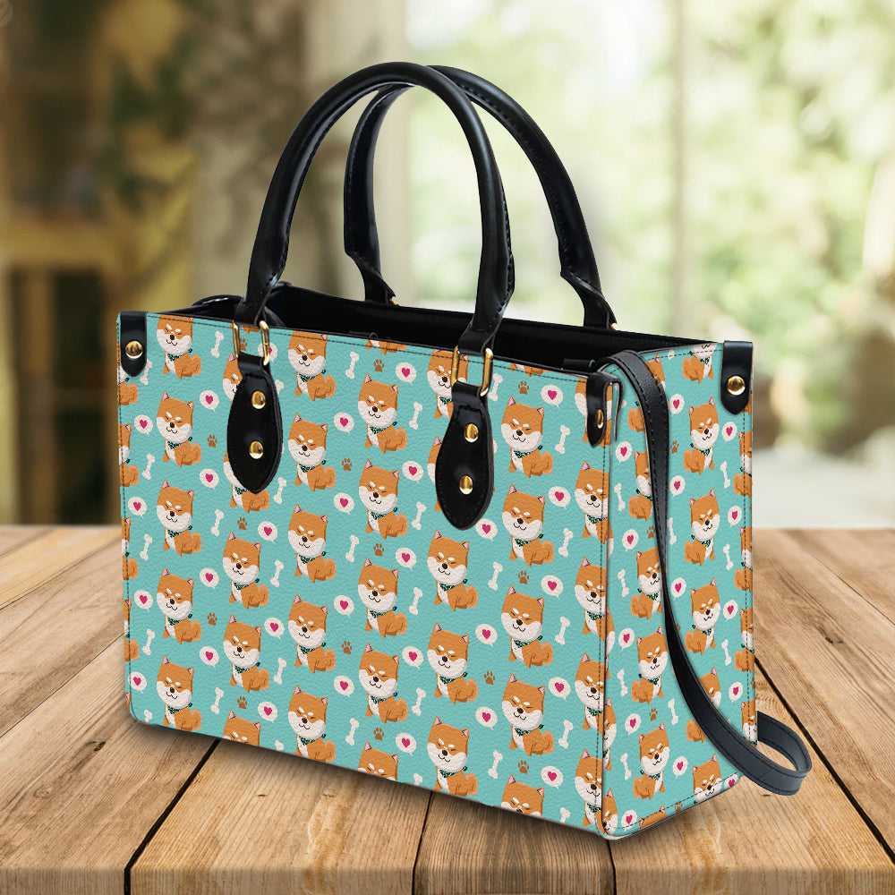 litzzy Personalized Shiba Inu Dog Purse Leather Bag Handbag For Women leather bag   