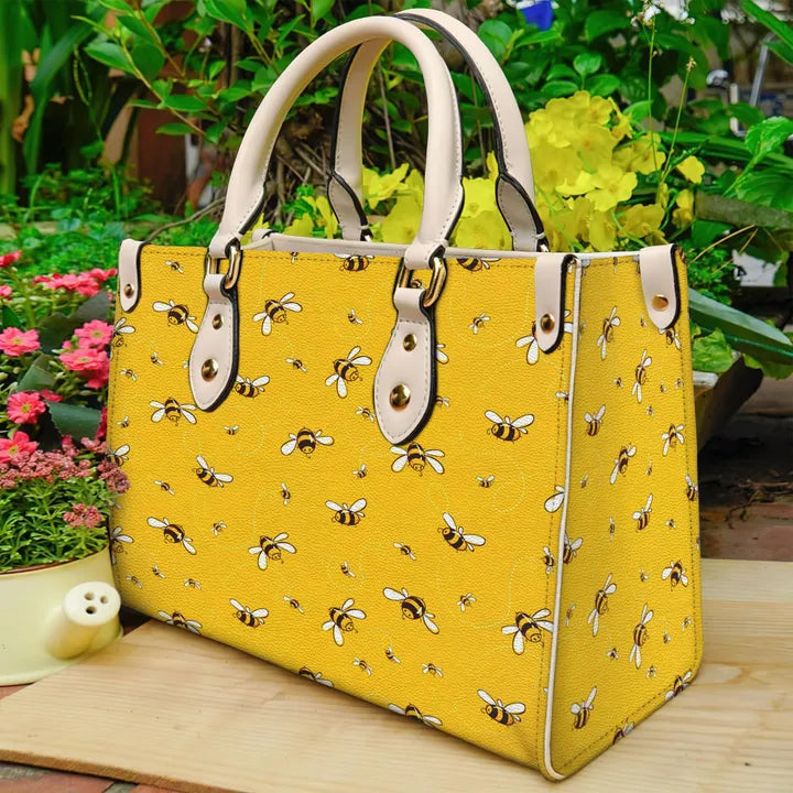 litzzy Bee Leather Bag - Tote Bag - Handbag For Women leather bag White  
