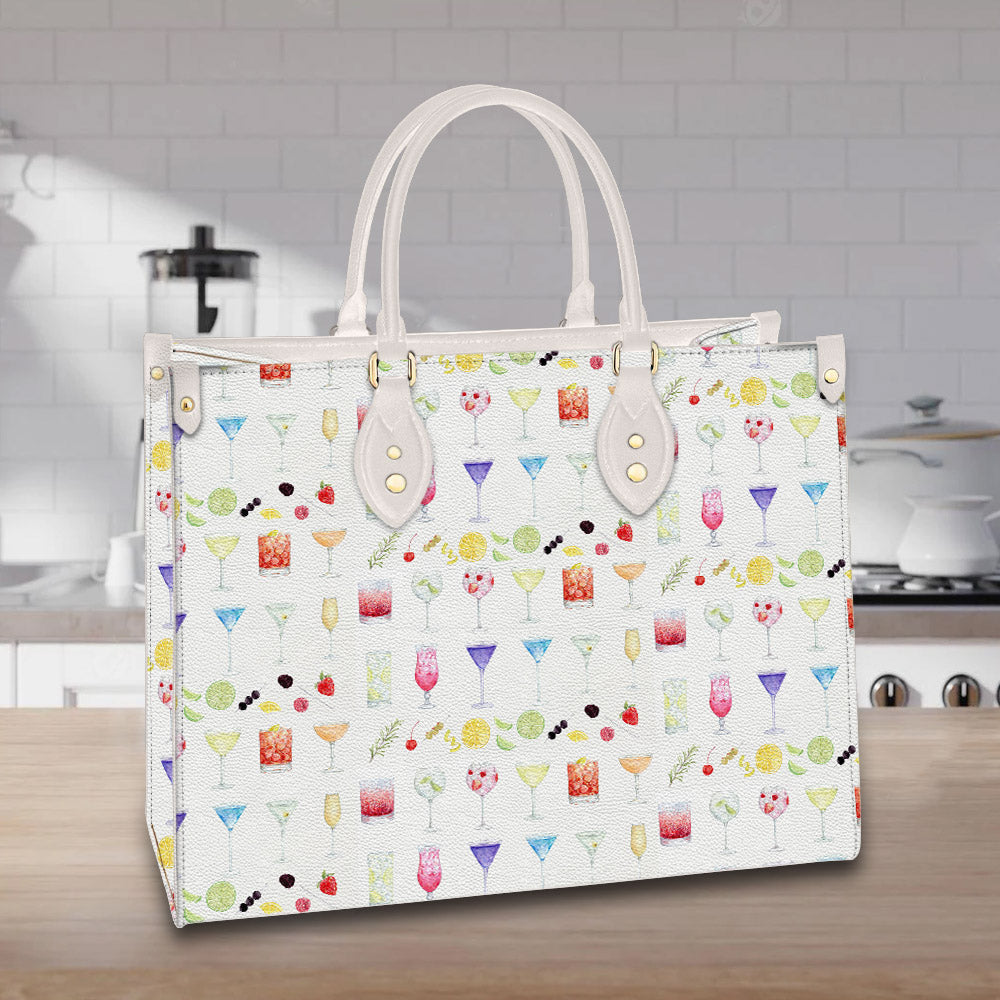 litzzy Personalized Tropical Cocktail Purse Leather Bag Handbag For Women leather bag   