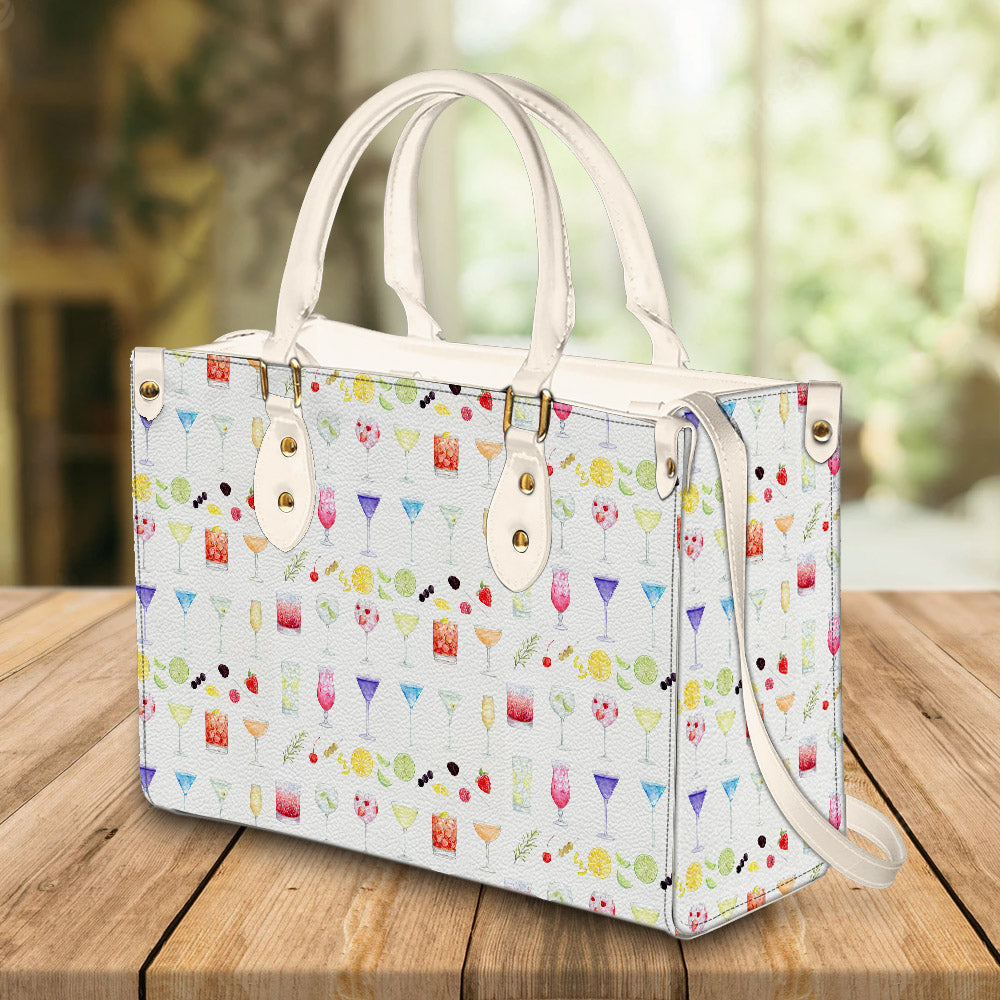 litzzy Personalized Tropical Cocktail Purse Leather Bag Handbag For Women leather bag   