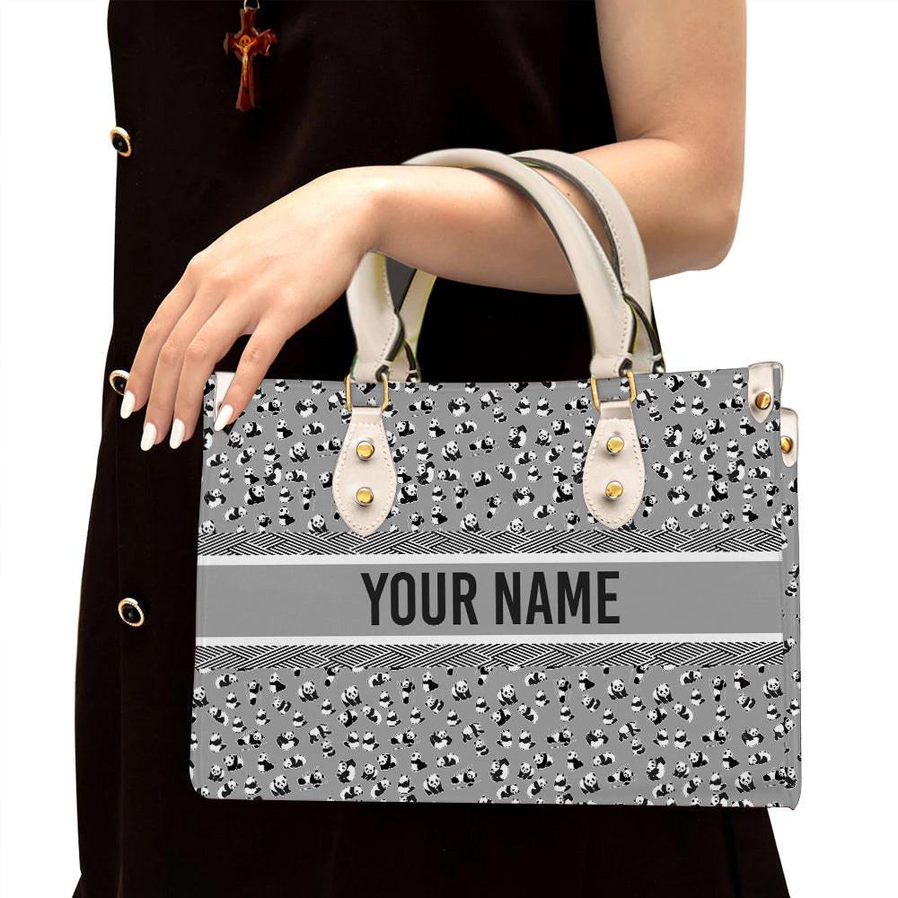 litzzy Personalized Cute Panda Purse Leather Bag Handbag For Women leather bag White  
