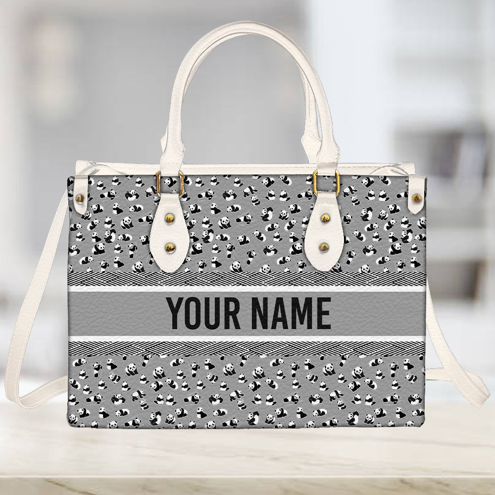 litzzy Personalized Cute Panda Purse Leather Bag Handbag For Women leather bag   