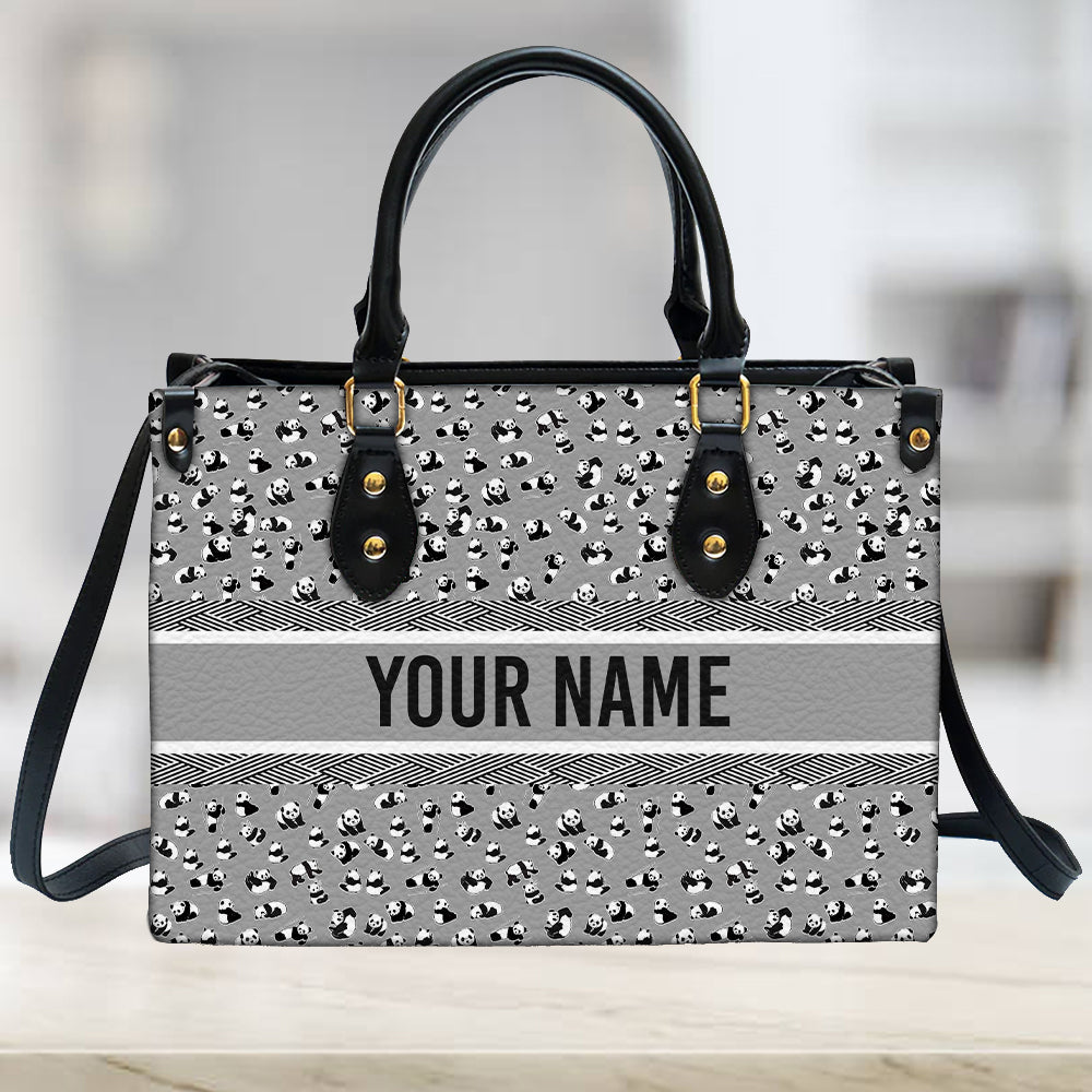 litzzy Personalized Cute Panda Purse Leather Bag Handbag For Women leather bag   