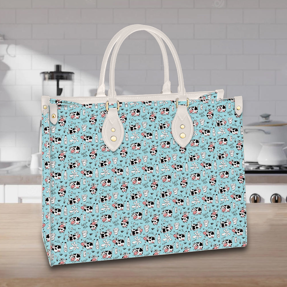 litzzy Personalized Dairy Cow Purse Leather Bag Handbag For Women leather bag   