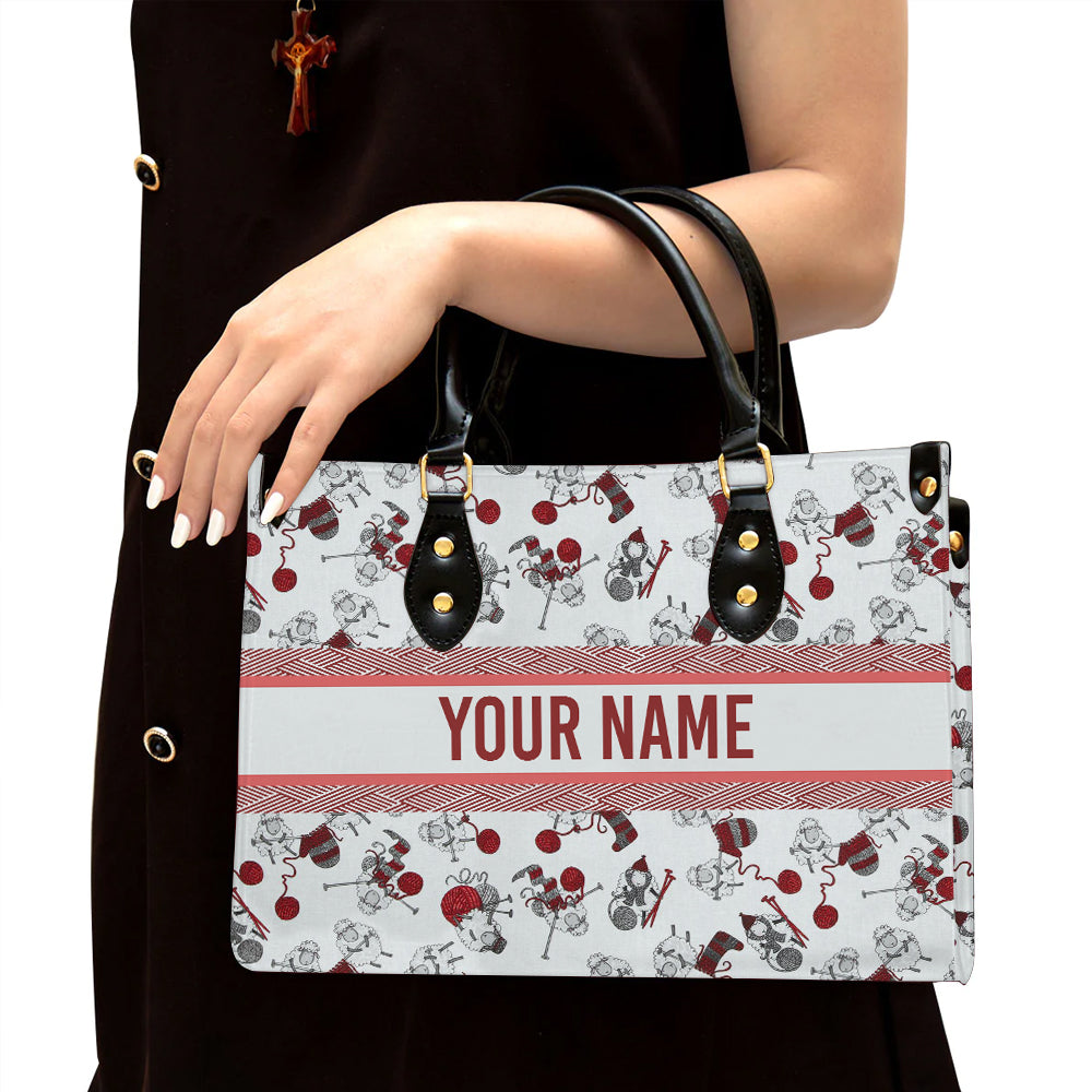 litzzy Personalized Sheep Purse Leather Bag Handbag For Women leather bag Black  