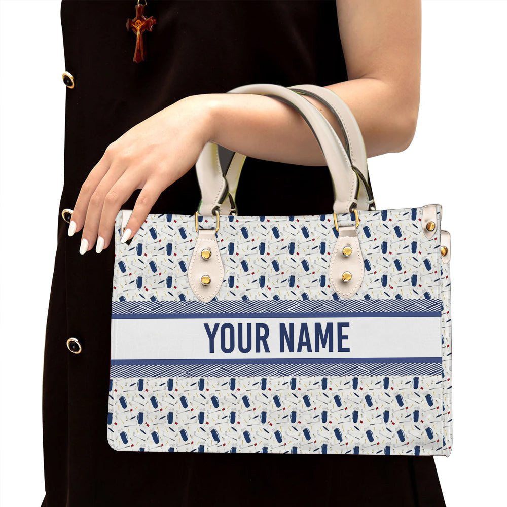 litzzy Personalized Golf Purse Leather Bag Handbag For Women Love Sport leather bag White  