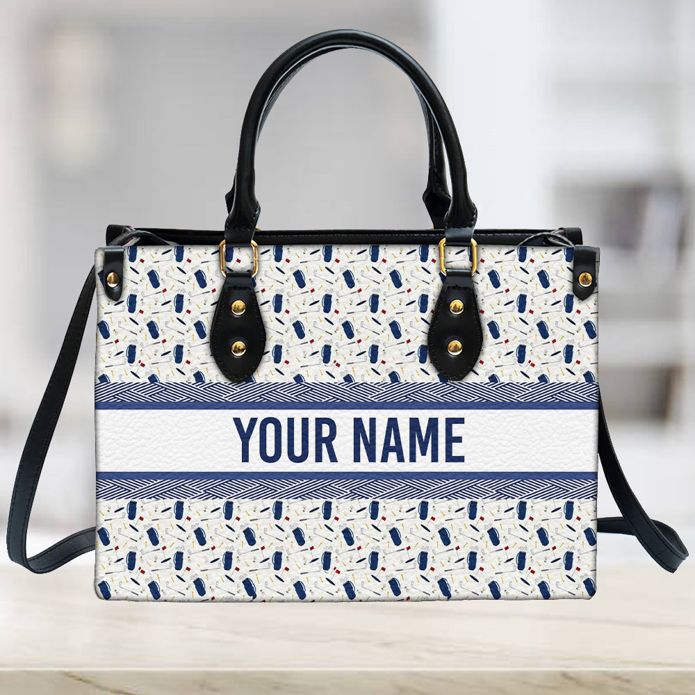 litzzy Personalized Golf Purse Leather Bag Handbag For Women Love Sport leather bag   