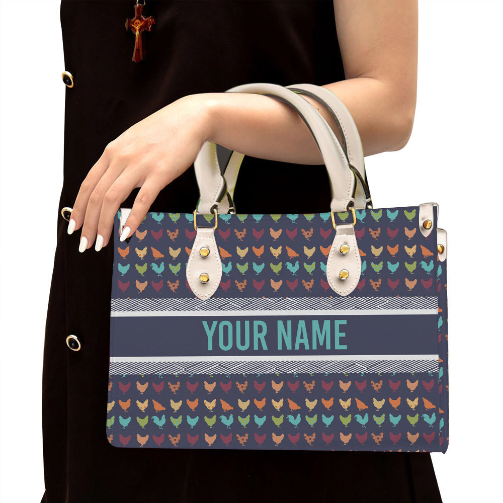 litzzy Personalized Colorful Chicken Purse Leather Bag Handbag For Women leather bag White  