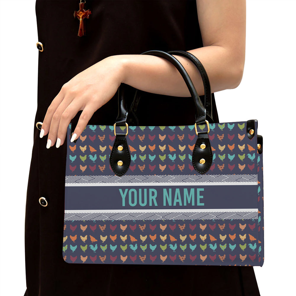 litzzy Personalized Colorful Chicken Purse Leather Bag Handbag For Women leather bag Black  