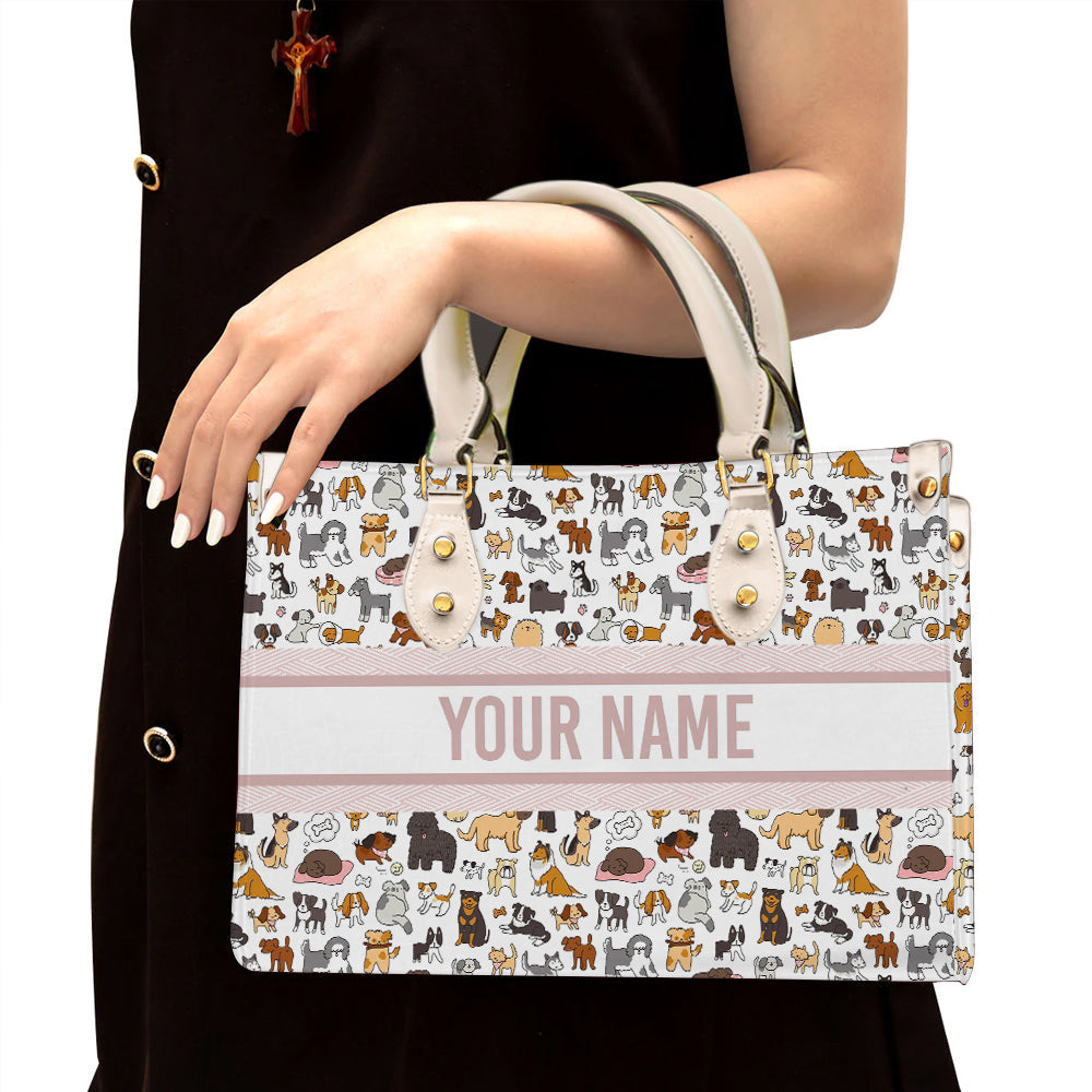 litzzy Personalized Cute Dog Purse Leather Bag Handbag For Women leather bag White  