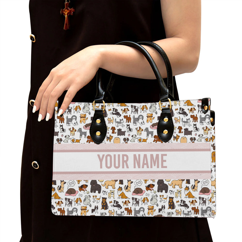 litzzy Personalized Cute Dog Purse Leather Bag Handbag For Women leather bag Black  