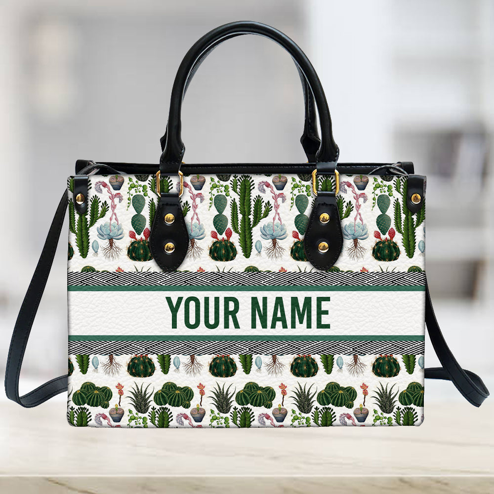 litzzy Personalized Cactus Purse Leather Bag Handbag For Women leather bag   